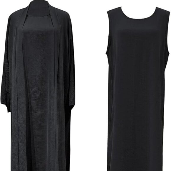 Dresses & Skirts - 2PCS Women's Muslim Dress Abaya Islamic Prayer Dress Robe Long Cardigan Size L